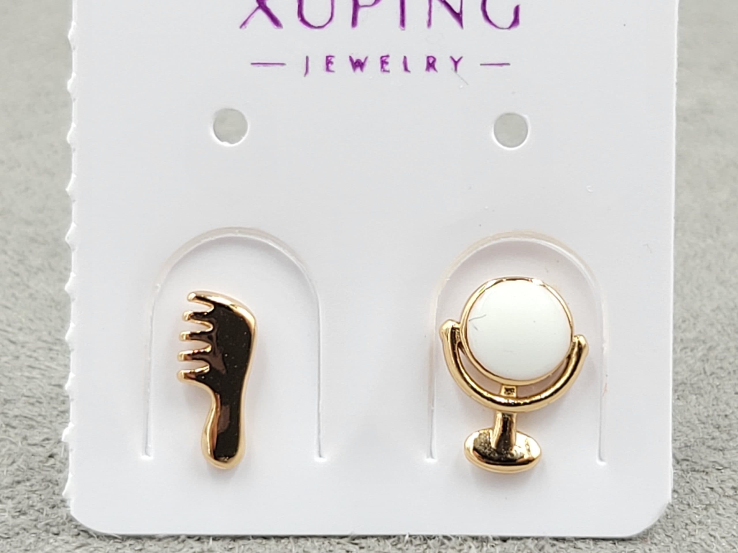 Гвоздики Xuping 6*8 и 3,3*7 мм позолота 18к