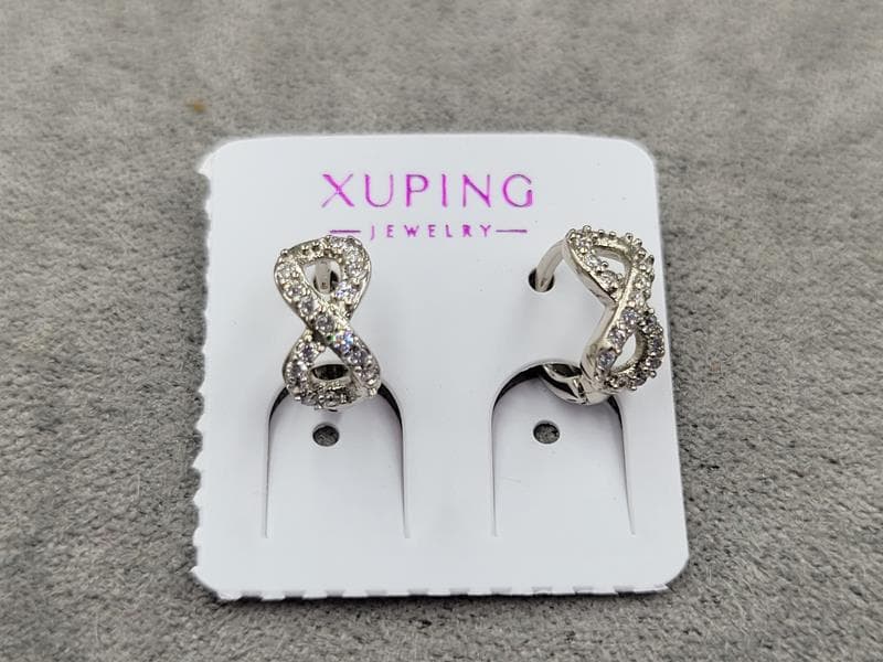 Сережки Xuping 5 мм в. 10 мм родій круглий замок