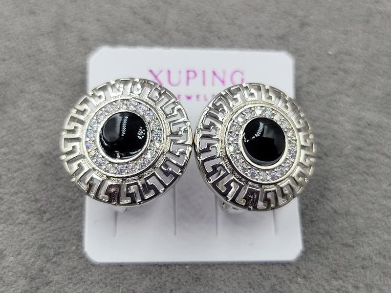 Сережки Xuping 15 мм родій англійський замок