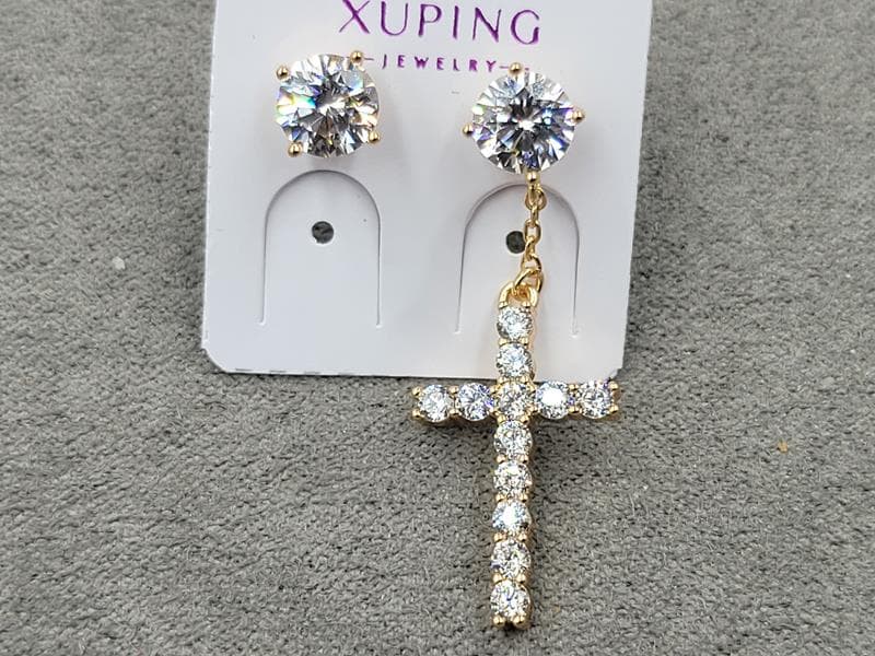 Гвоздики Xuping 13*35 мм + 6 мм позолота 18к