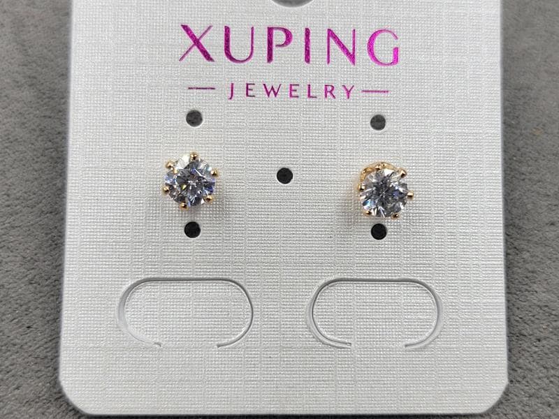 Гвоздики Xuping 5,5 мм позолота 18к 1 пара