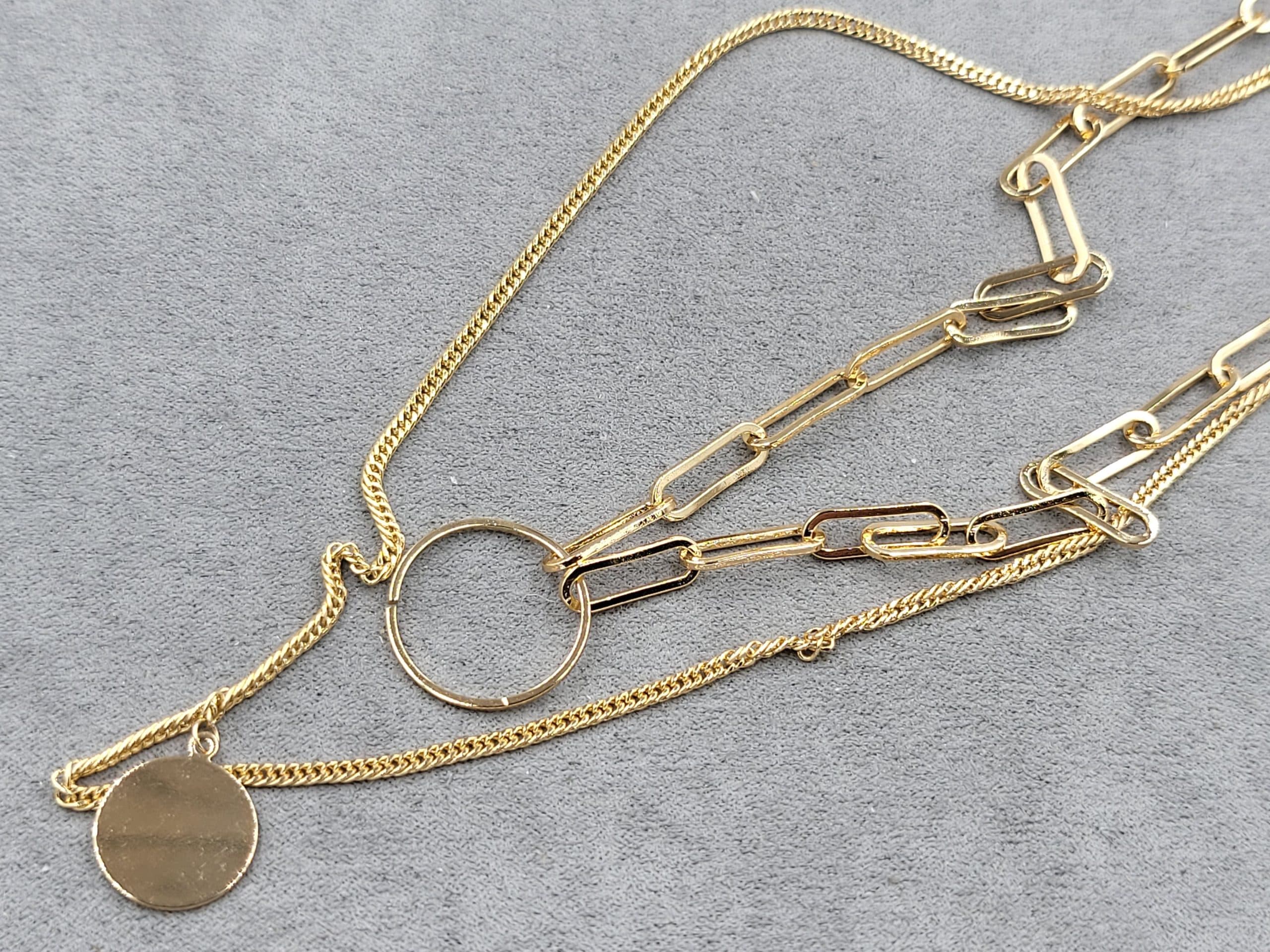 Кольє Xuping д. 40+46+5 см кулон 14 мм (позолота 18к)