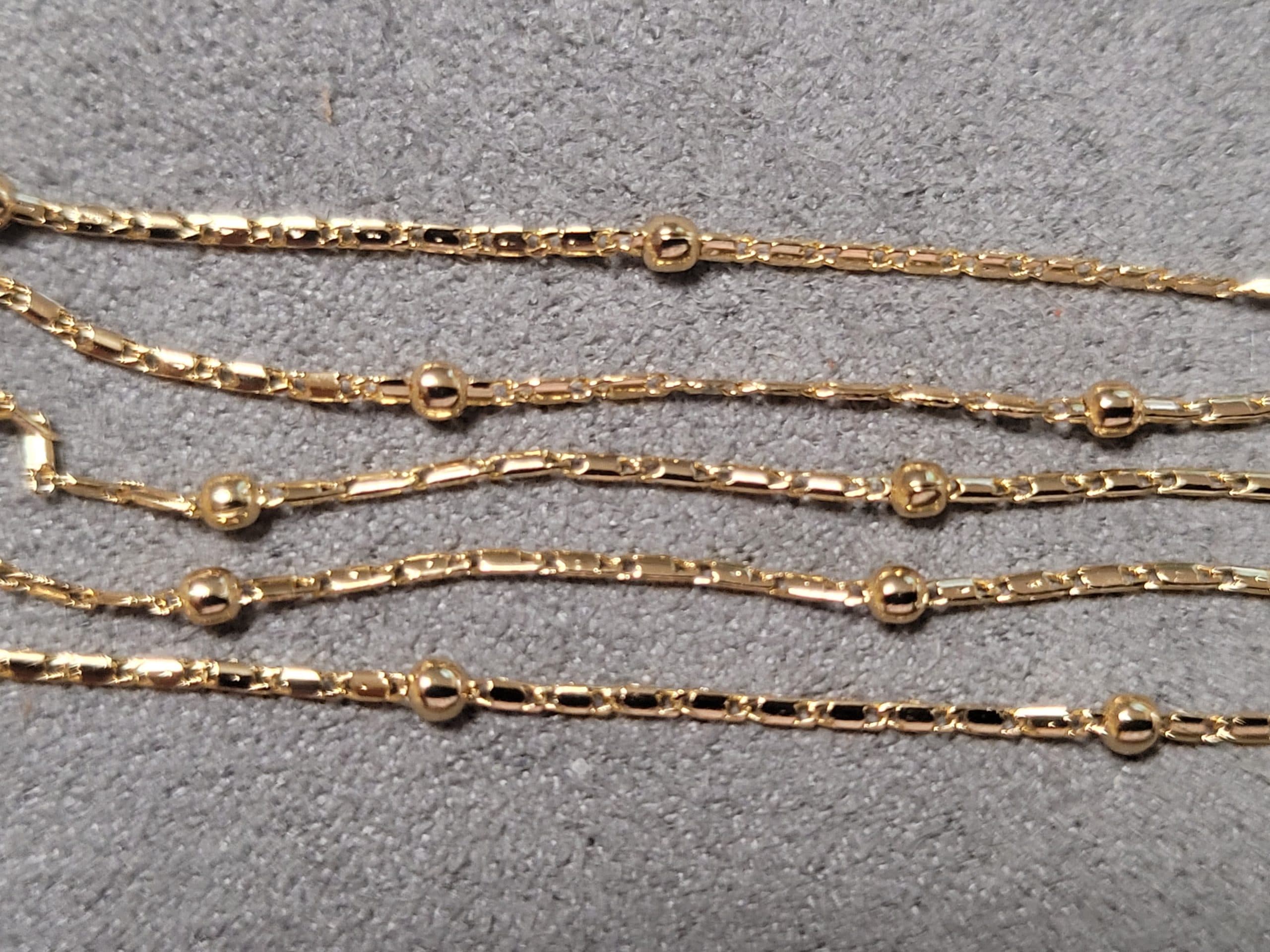 Ланцюжок Xuping 1 мм + куля 2 мм довжина 45  см позолота 18к