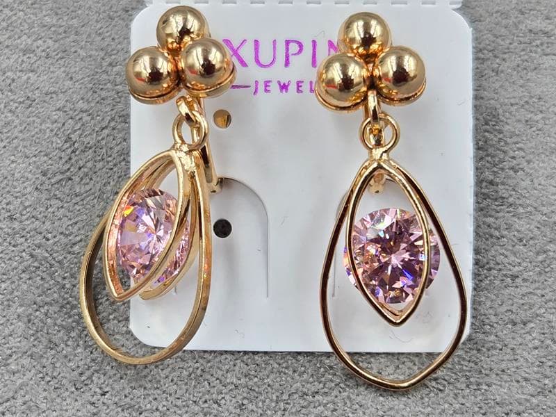 Кліпси Xuping 12 мм висота 27 мм колір 18к