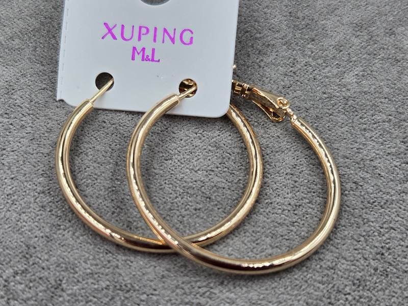 Сережки кільця  M&L Xuping 2 мм 30 мм колір 18к