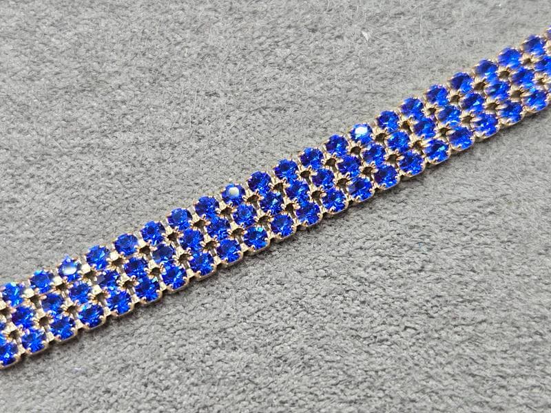 Браслет Xuping з синіми стразами 6 мм довжина 17+2 см (позолота 18к)