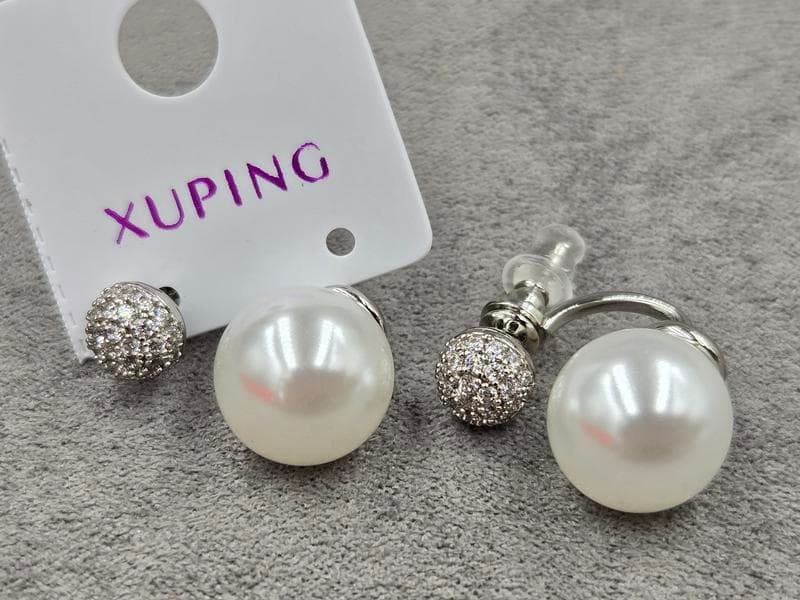 Гвоздики пусєти Xuping 7+12 мм висота 21 мм родій