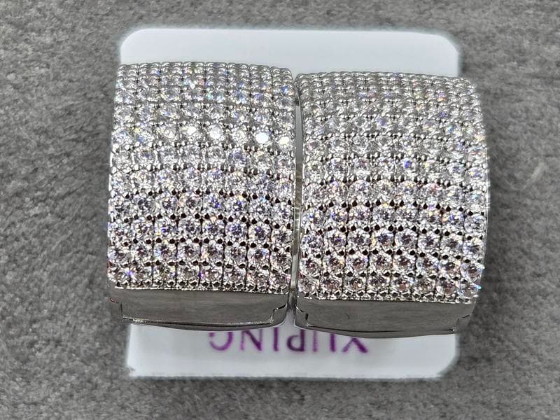 Сережки Xuping 12,5 мм висота 19 мм круглий замок родій