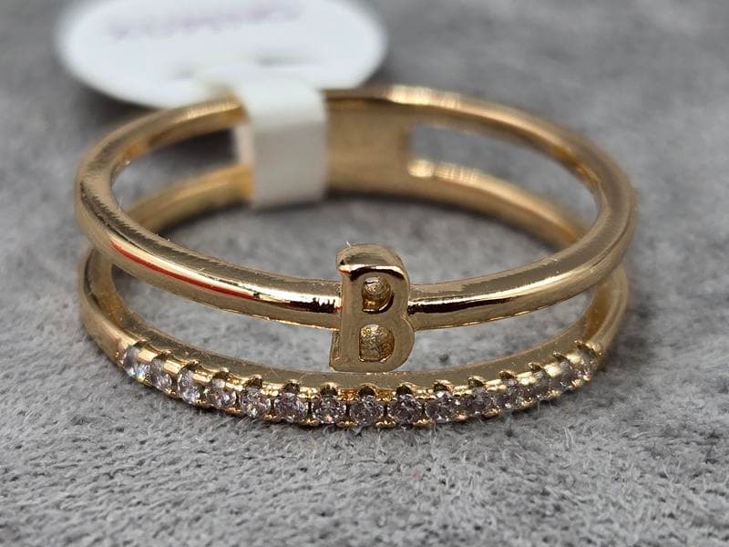 Каблучка Xuping 7 мм (16,18,19,20 розмір) буква В