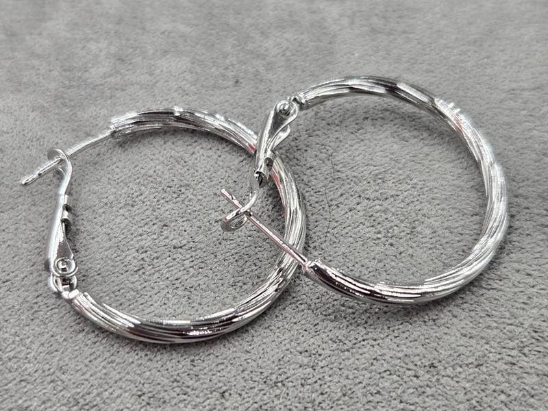 Сережки кільця  Xuping 2 мм діаметр 25 мм родій