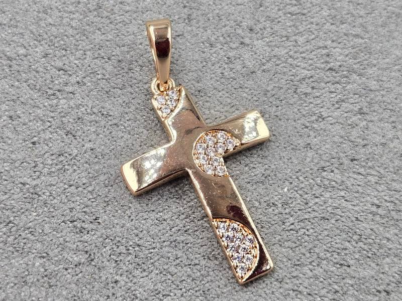 Хрестик Xuping 18 мм висота 33 мм колір 18к