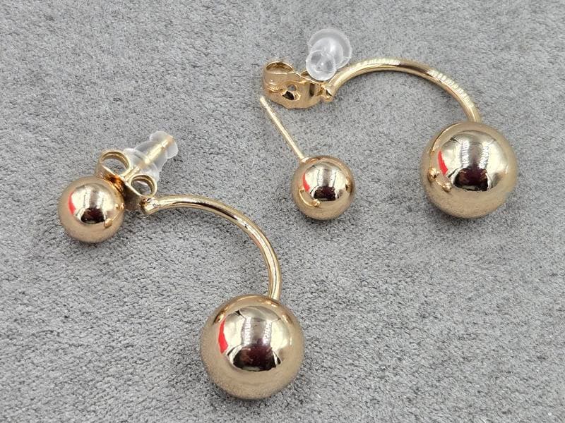 Гвоздики пусети 8+12 мм Xuping висота 33 мм колір 18к