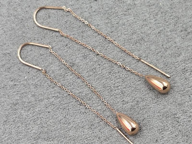 Сережки протяжки 5*12 мм висота 5,5 см нержавеющая сталь