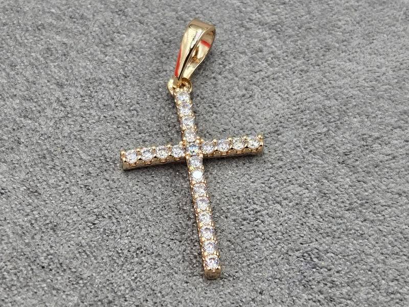 Хрестик Xuping 16 мм висота 32 мм колір 18к