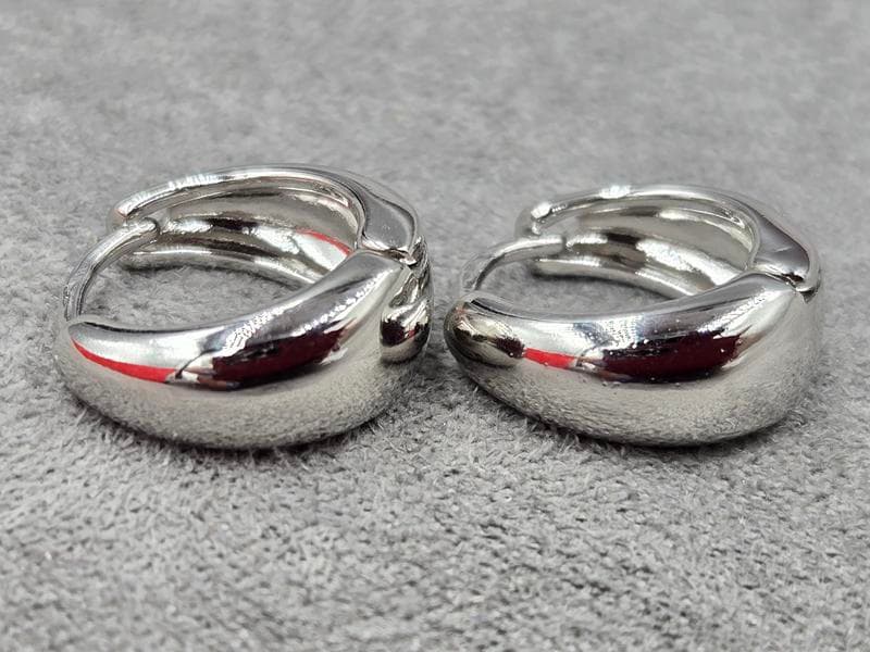 Сережки Xuping 7 мм висота 15 мм круглий замок родій