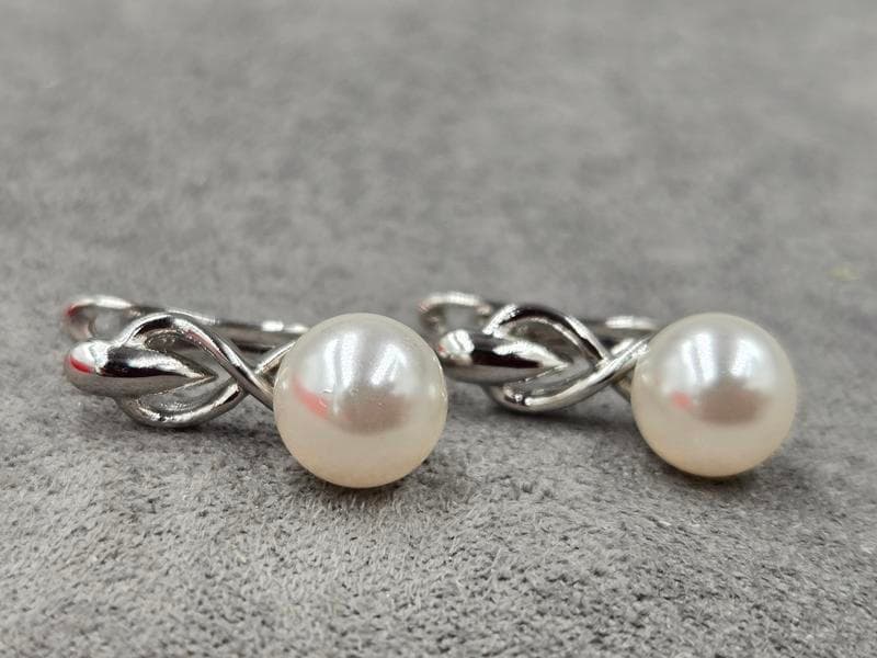 Сережки Xuping 8 мм висота 18 мм англійський замок родій