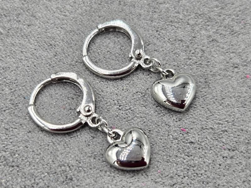 Сережки Xuping 8 мм висота 24 мм круглий замок родій