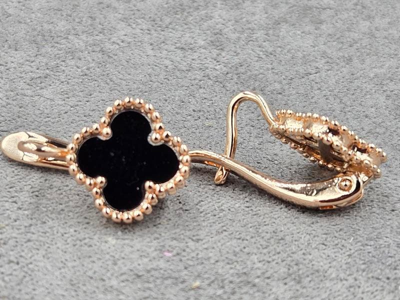 Сережки Fallon конюшина 12 мм висота 18 мм колір золото (мед. сплав)