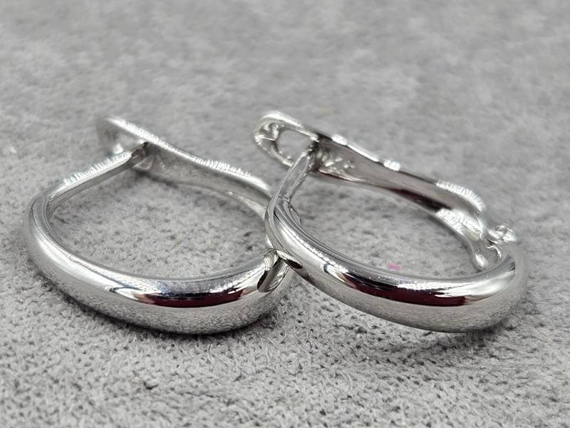 Сережки Xuping 3 мм висота 14 мм англійський замок родій