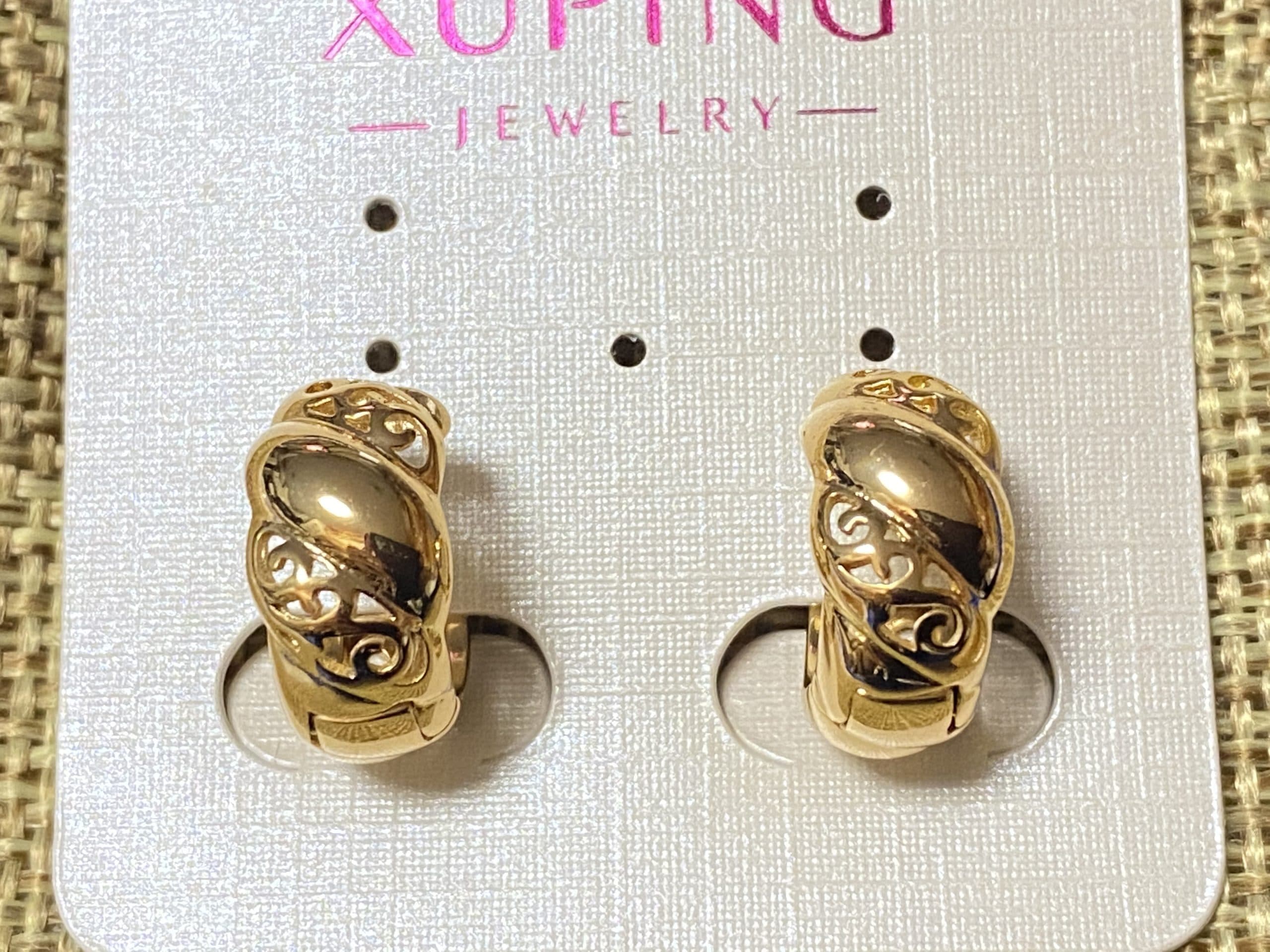 Сережки Xuping 7 мм в. 15 мм 18к круглий замок