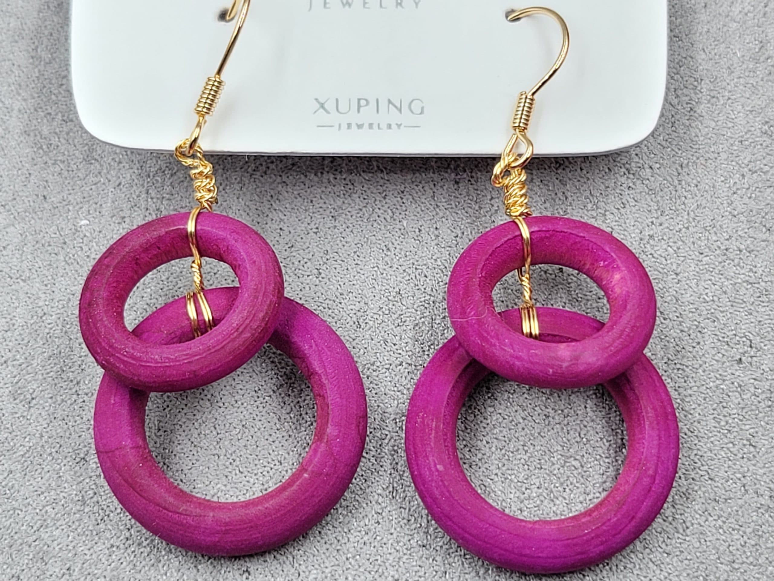 Сережки Xuping 22 мм в. 50 мм 18к