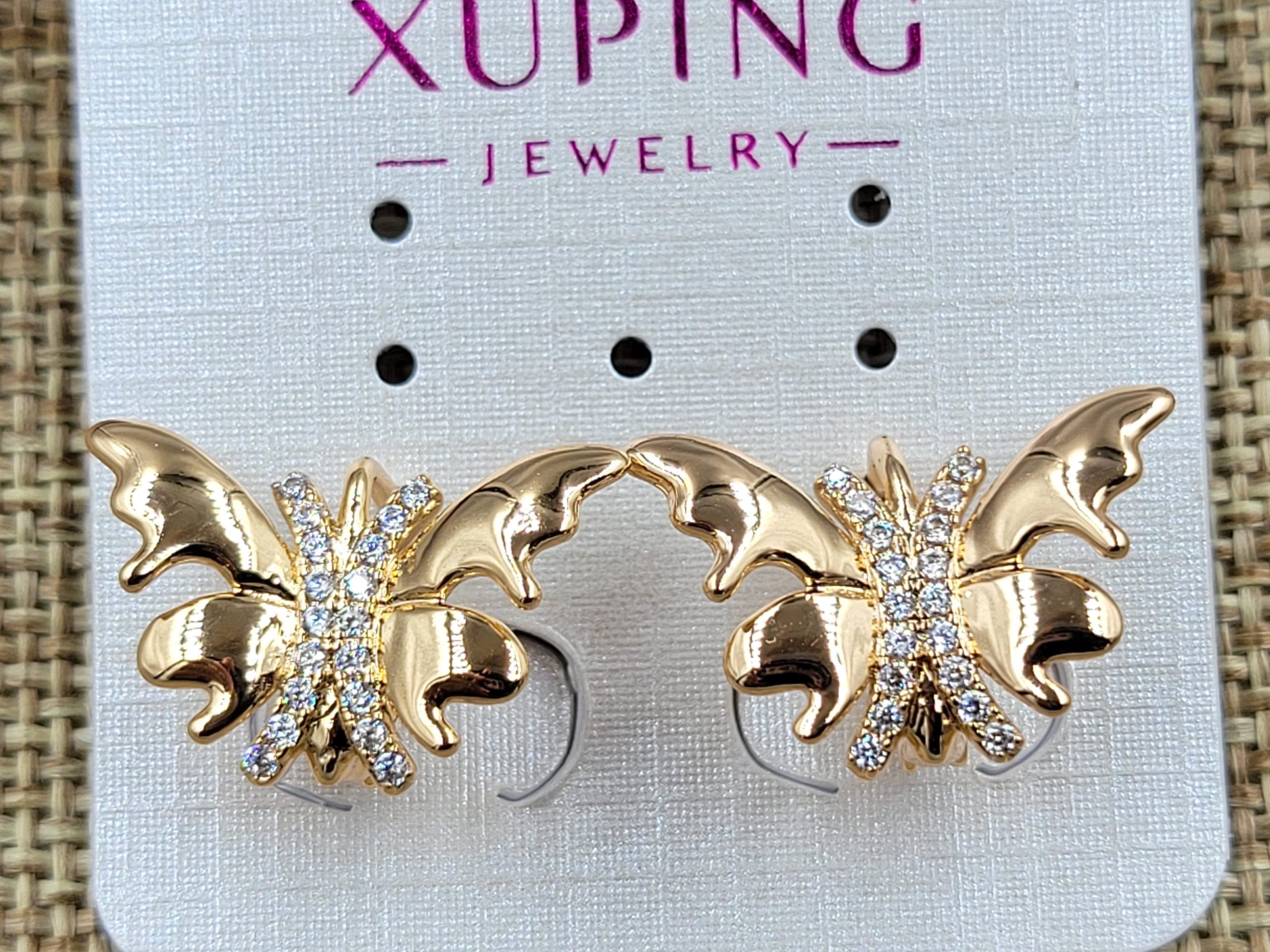 Сережки Xuping 21 мм в. 15 мм 18к круглий замок