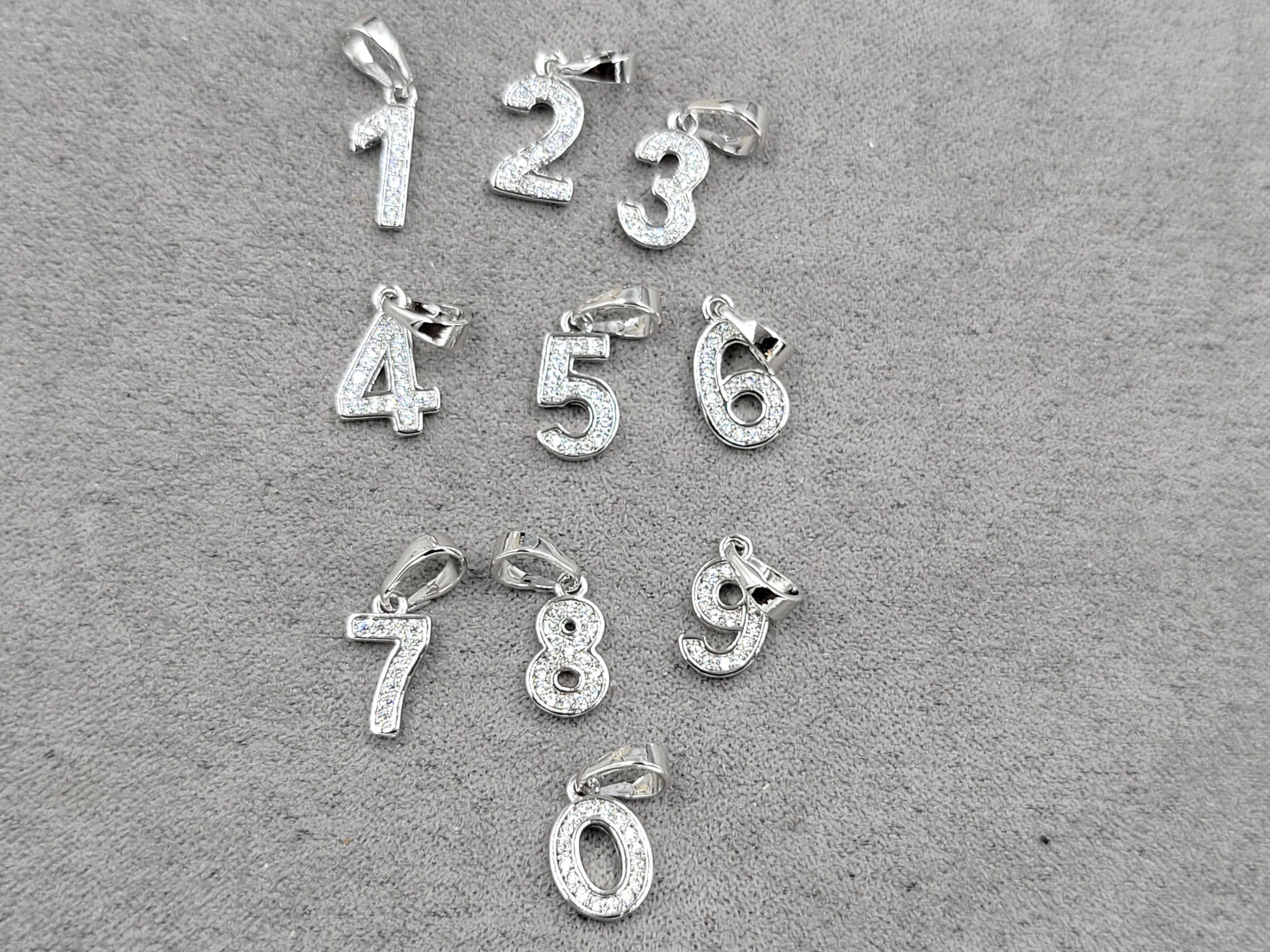 Кулон Xuping 6 мм в. 16 мм ( набор 10 цифр) родий