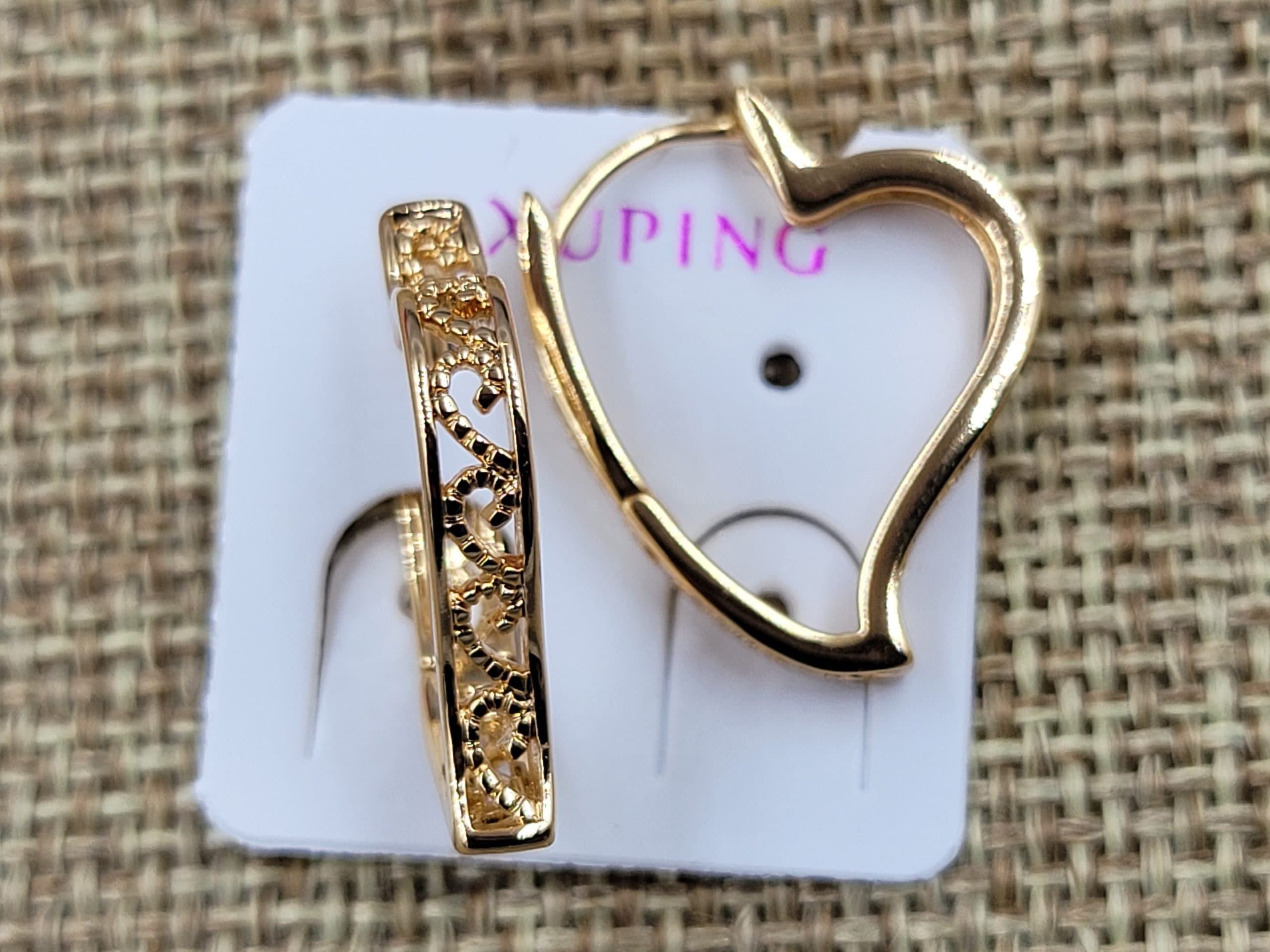 Сережки Xuping т. 3 мм в. 21 мм ш. 18 мм 18к