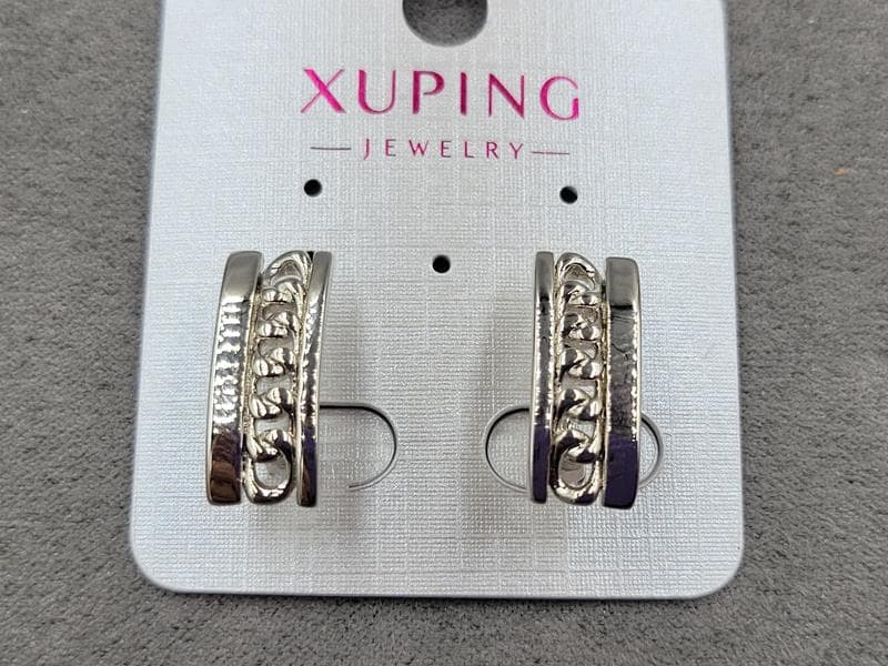 Сережки Xuping 8 мм в. 19 мм родій англійський замок