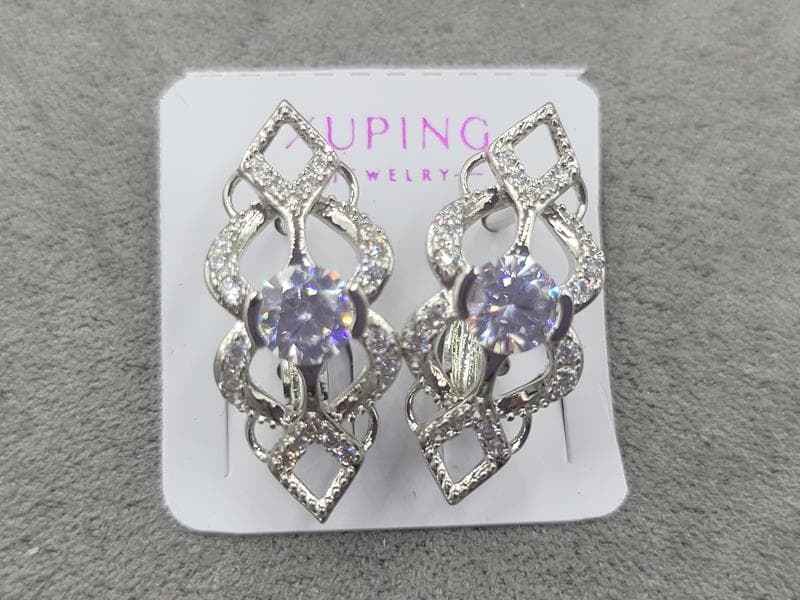 Сережки Xuping 10 мм в. 22 мм родій англійський замок