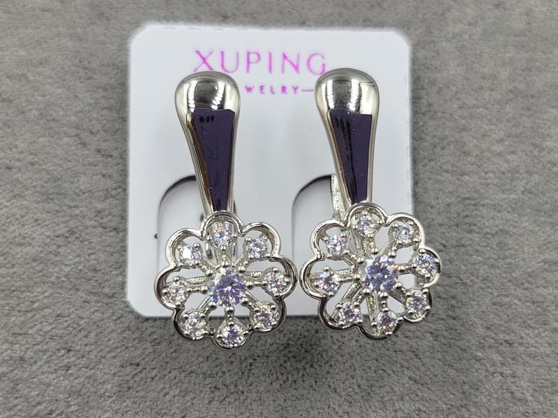 Сережки Xuping 11 мм в. 23 мм родій англійський замок