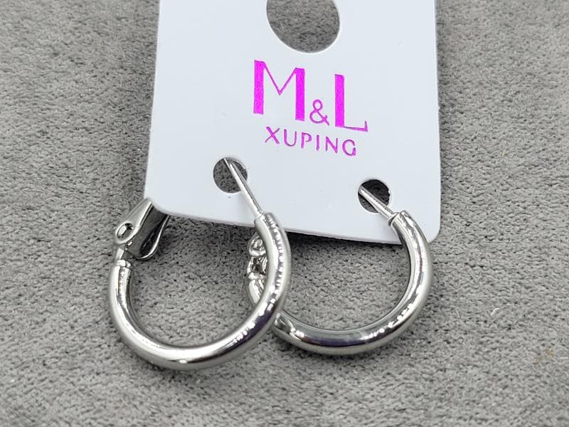 Сережки кільця M&L Xuping 2 мм д. 15 мм родій