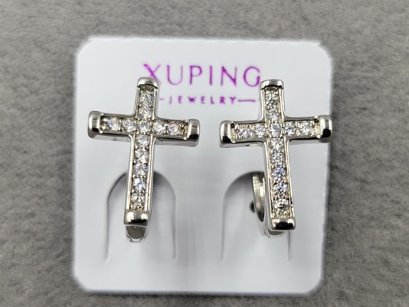 Сережки Xuping 10 мм в. 14 мм родій англійський замок