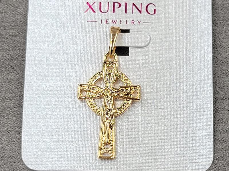 Хрестик Xuping 15 мм висота 33 мм колір 18к