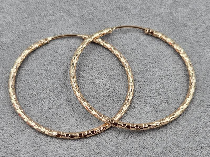 Сережки кільця Xuping 2 мм висота 40 мм колір 18к