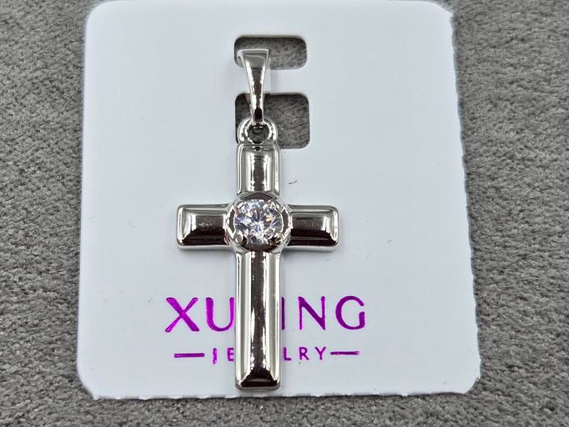 Хрестик Xuping 13 мм висота 28 мм родій