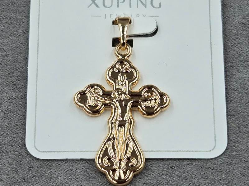 Хрестик Xuping 22 мм висота 42 мм колір 18к