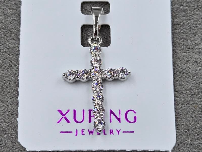 Хрестик Xuping 13 мм висота 25 мм родій