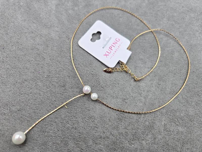 Кольє Xuping куля 7 мм товщ. 0,6 мм довжина 40+5 см колір золото 18к