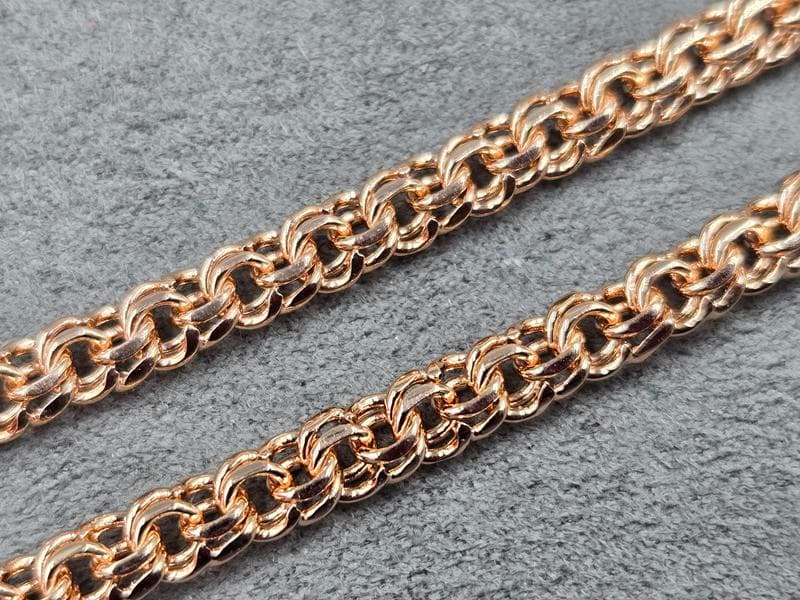 Ланцюг Xuping бісмарк 5 мм довжина 50 см колір рожеве золото