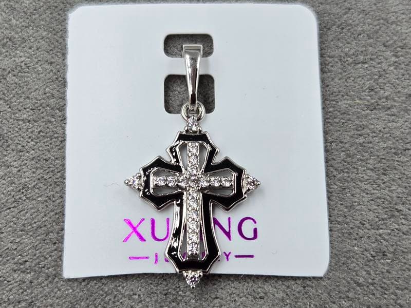 Хрестик Xuping 15 мм висота 28 мм родій