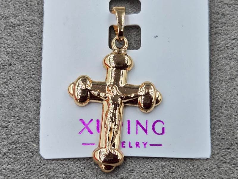 Хрестик Xuping 17 мм висота 30 мм колір 18к