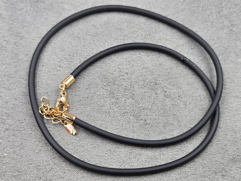 Шнурок Xuping силікон 3 мм довжина 45+5 см колір золото 18к