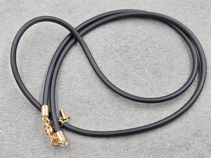 Шнурок Xuping силікон 3 мм довжина 60+5 см колір золото 18к