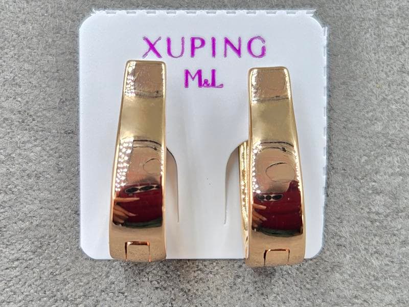 Сережки M&L Xuping 6 мм висота 19 мм англійський замок колір 18к