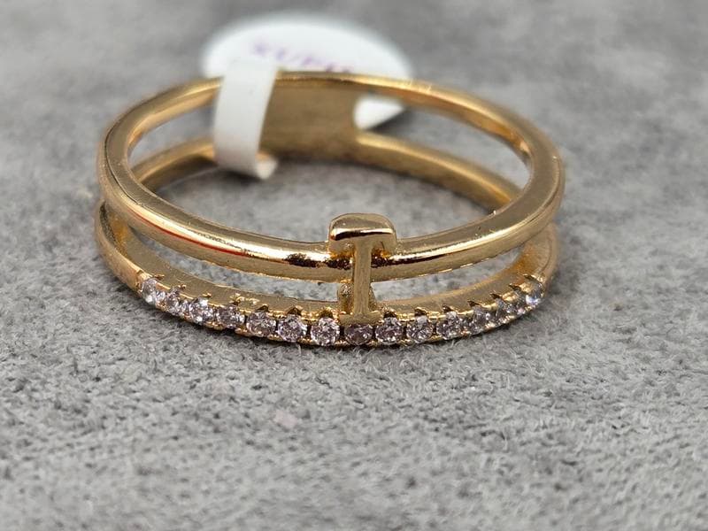 Каблучка Xuping 7 мм (16,17,19,20 розмір ) буква Т колір 18к