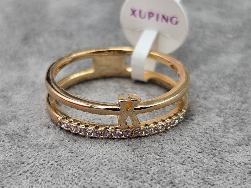 Каблучка Xuping 7 мм (16,18,20 розмір) буква К