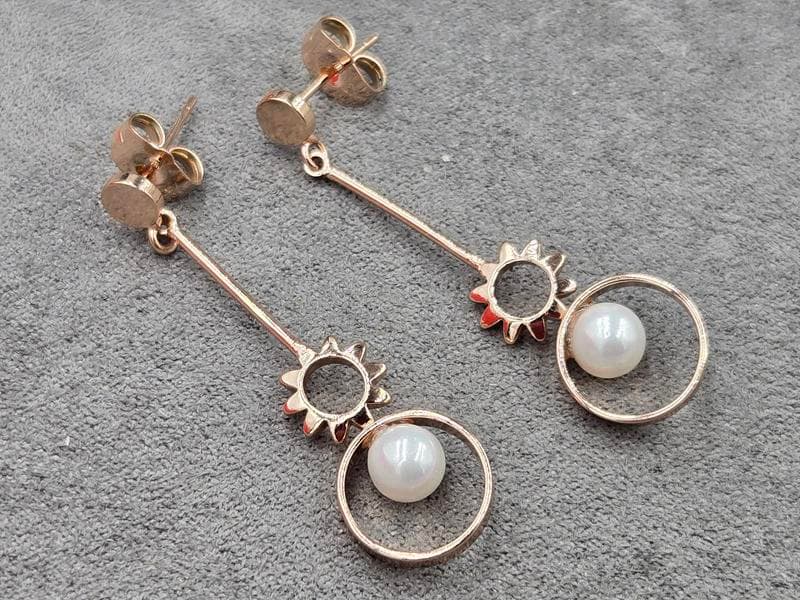 Гвоздики Xuping 12 мм висота 4,5 см рожева позолота